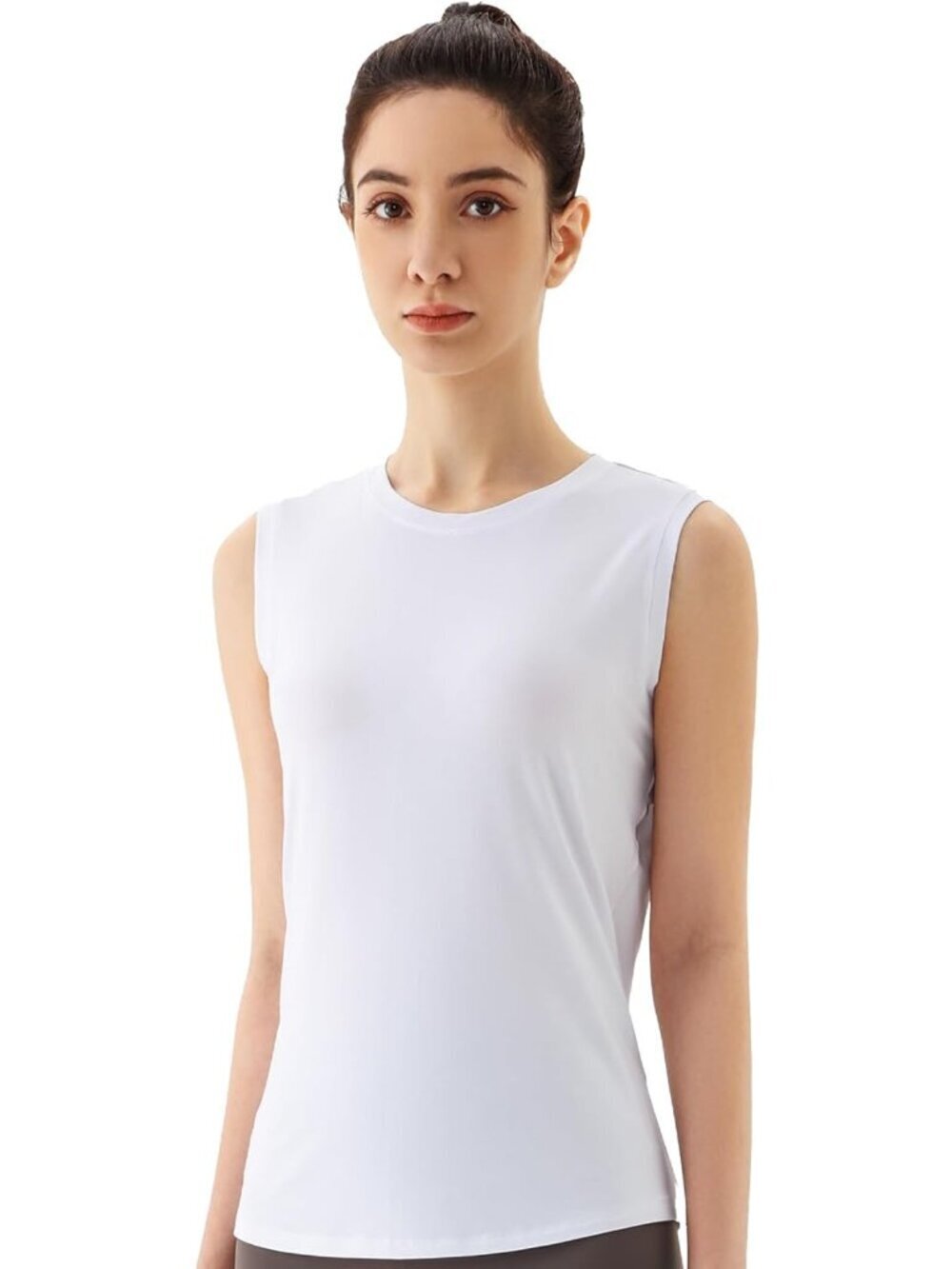 NWT New Vanmolrsa Sleeveless Yoga Open Back Workout White Tank Size L